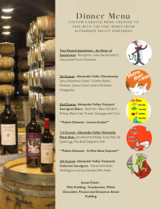 Alexander Valley Vineyards 4-Course Wine Dinner