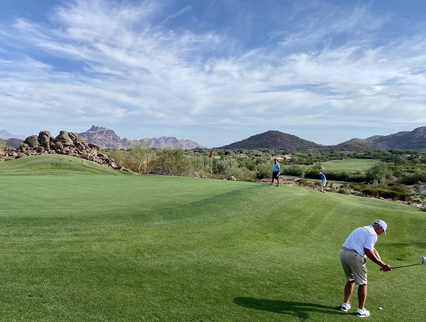 Golfers playing at Las Sendas